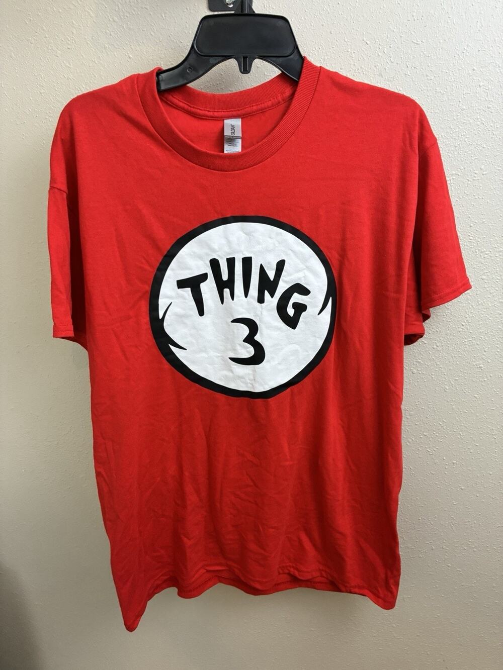 Thing 3 Red Gildan Red L Men’s Shirt Dr Seuss 100% Cotton